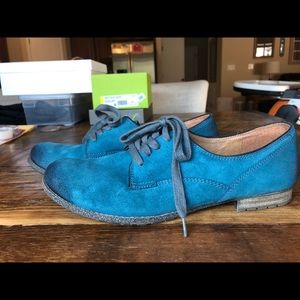 Maya Tiber, blue suede loafers size 9.5